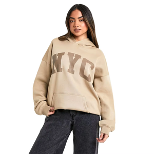 Sudadera con Capucha de Invierno para Mujer, Tejida, Holgada, con Hombros Caídos - Última Moda, Nuevo Estilo, 100% Algodón - Product Image 1