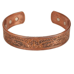 Bracelet magnétique en cuivre pur Arbre de Vie Celtique Yggdrasil, manchette anti-douleur pour l'arthrite, bijoux en gros - Product Image 5