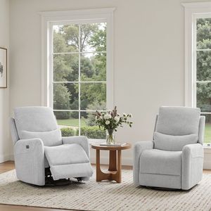 Sillón reclinable giratorio Dublin 30 en poliéster gris claro heathered - Product Image 1