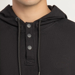 Sudadera con Capucha Negra para Hombre, Corte Regular, Forro Polar, Estilo Casual, Bolsillo Canguro, Tejido Suave, Ecológica, Ropa Urbana de Invierno - Product Image 6