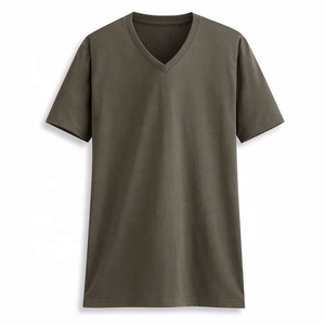 Camiseta de Cuello Redondo para Hombre, Color Sólido, Manga Corta, Corte Regular, Tejido de Punto, Informal, Ligera, con Logotipo Frontal - Product Image 2