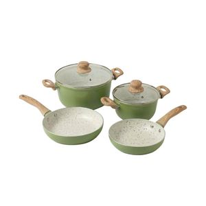 Juego de Utensilios de Cocina de Cerámica Antiadherentes con Tapas de Vidrio para Estufas de Gas e Inducción - Product Image 3