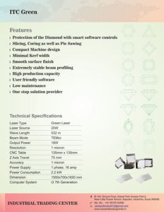 Máquina de Corte de Diamantes CNC Láser <span class=keywords><strong>AOC</strong></span> Green Line de ITC - Product Image 3