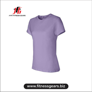 Women's O-Neck Short Sleeve <b>T</b>-<b>Shirt</b> Solid Purple Knitted Casual Wear Regular Fit All Seasons - Product Image 2