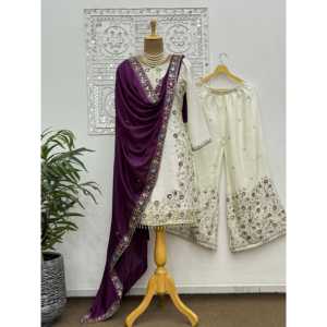 Ensemble haut, bas et dupatta de vêtements de fête indiens et pakistanais de créateur - Product Image 2
