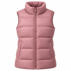 Nylon Quilted <b>Puffer</b> <b>Vest</b> with Zipper Closure Sleeveless Breathable & Quick Dry Customizable Plus Size Women's Winter Warm - Product Image 1