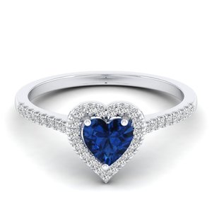 Bagues de fiançailles REYES GRA certifiées VVS Moissanite en argent sterling 925 avec saphir bleu, bijoux fins pour femmes - Product Image 1
