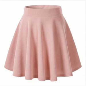 Women High Waist A-Line <b>Mini</b> Skirt Solid Color Pleated Soft Polyester Skirt All Seasons Wear - Product Image 1