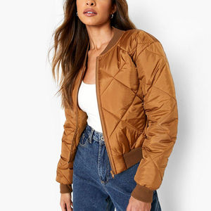 Women's Lightweight <b>Crop</b> <b>Puffer</b> <b>Jacket</b> with Embroidery Windproof Eco-Friendly Polyester Detachable Collar for Winter Party Wear - Product Image 1