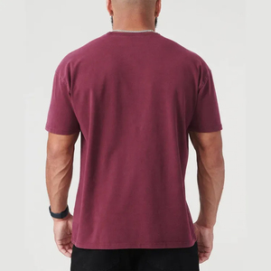 Custom OEM High Quality Custom 100% Cotton Blank <b>T</b>-<b>shirt</b> Crewneck Trend Oversize Men's <b>Heavy</b> <b>T</b>-<b>shirt</b> Stock - Product Image 2