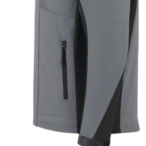 Men's Gray <b>Hooded</b> Waterproof <b>Jacket</b> With Zipper Closure Sporty Style Winter Wear Polyester <b>Shell</b> - Product Image 2
