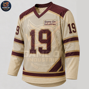 2026 Breathable Sportswear Sublimated Hockey Apparel Vintage Maroon Ice Hockey Jersey And Pants Set Custom Team Uniform - Product Image 4