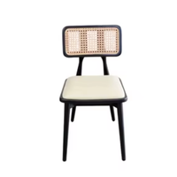 Chaises de restaurant en bois et rotin, design simple, dossier combiné, couleur sur demande