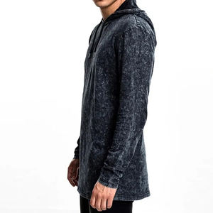 Sudadera con Capucha para Hombre, Estilo Urbano, Resistente al Viento, 100% Algodón Grueso, Estampado Digital, Lavado Ácido, Otoño, MOQ Bajo - Product Image 3