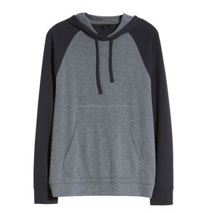 Sweat à capuche en molleton technique en coton pour homme, manches contrastées, nouveau design, 100% coton, uni, épais, chaud, coupe ample, hiver - Product Image 5