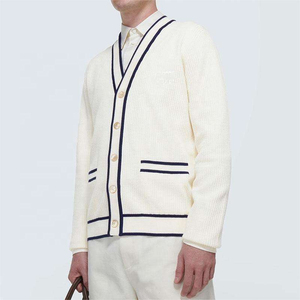 Cardigan Homme Double Boutonnage Personnalisable en Nylon/Coton, Manches Longues, Respirant, Séchage Rapide, avec Broderie Frontale – Meilleures Ventes - Product Image 4
