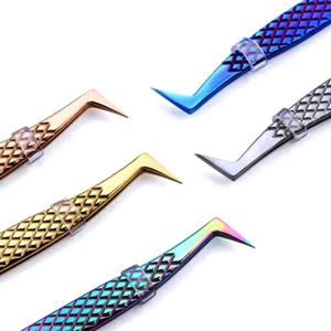 Juego de Pinzas para Pestañas Chapadas en Oro, Herramientas de Precisión con Punta Suave para Extensión de Pestañas - Product Image 6