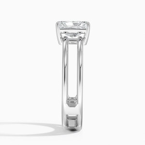 BOJ <b>Ring</b> 058 Radiant Cut 925 Silver Aimee Open Double Band & Rhodium Plated Wedding 2ct D Color VVS1 Moissanite GRA Certified - Product Image 3