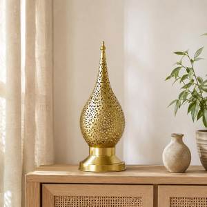 Exporter Maker Ramadhan Decor Golden Cylindrical Metal Cutwork <b>Tealight</b> Holder Set Ramazan Gift Hurricane Candle Stand Lighting - Product Image 5