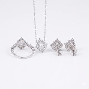 Collar chapado en oro rosa de 18 quilates, estilo vintage, con colgante de halo de perlas, collar con diamante cultivado en laboratorio, collar con diseño de flor, regalo para ella. - Product Image 3