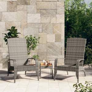 Silla Adirondack gris de ratán polivinílico para asientos elegantes al aire libre en el patio - Product Image 1
