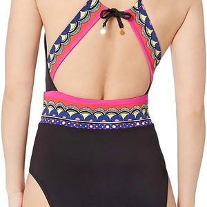 Nouveau Maillot de Bain Femme Tendance Haut de Gamme, 1 Pièce, Motif Écossais sur le Devant, Sans Manches, Été, Décontracté, Séchage Rapide, Respirant, Design Personnalisé et Élégant - Product Image 6