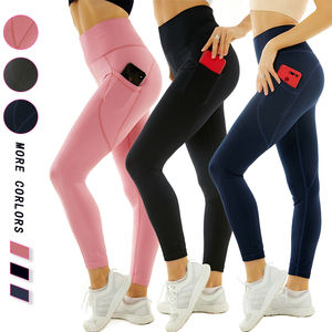 Leggings de Yoga Personalizados al por Mayor para Mujer, Cintura Alta, con Bolsillo, Control de Abdomen, para Gimnasio, Fitness, Running, Entrenamiento, Pantalones Deportivos Elásticos - Product Image 1