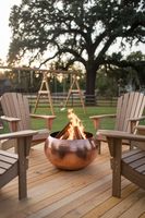 Brasero de jardin en cuivre, bol chauffant extérieur, centre de table en métal durable fait main pour les soirées détente en plein air