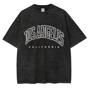 T-shirt Homme Streetwear en Coton 230g Délavé à l'Acide, Coupe Oversize Rétro, Effet Usé Vintage - Product Image 5