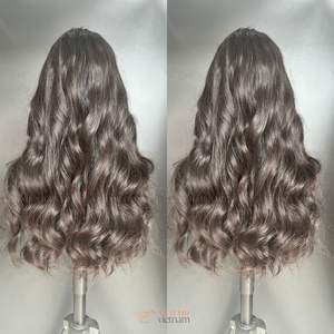 Venta caliente vietnamita extensiones de cabello crudo ondulado HD peluca Frontal de encaje, pelucas de encaje Full HD sin pegamento para mujeres - Product Image 3