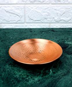 Placa de Cobre para Meditación con Cristales de Reiki Energético, Diseño Art Deco a Cuadros, Frutas, Flores, Vida, Geometría Sagrada - Product Image 3