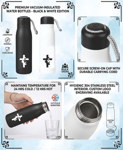 Bouteille d'eau en métal imprimée Jésus-Christ - Promotionnelle pour la rentrée scolaire et la remise des diplômes - Product Image 2