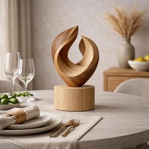 Pièce décorative en bois massif de créateur Antique Creations, figurine en bois naturel, finition bois naturel, artisanat haut de gamme, accessoire d'intérieur de luxe - Product Image 5