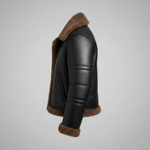 Nouvelle veste bomber automne-hiver en simili cuir de veau, coupe ample, grand col, contraste de couleurs, tendance, double face - Product Image 4