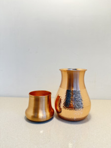 Hammered Copper Water Bottle Handcrafted Ayurvedic Bedside Carafe Sustainable Eco-Friendly Drinkware In Cheap Price - Product Image 3