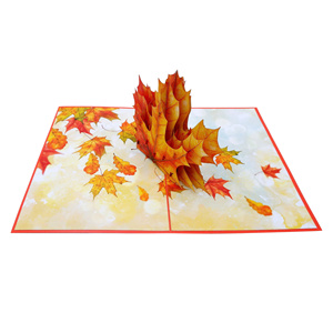 Tarjeta Pop-up Hoja de Otoño: Diseño Atemporal de Temporada, Corte Láser, Amor, Navidad, Diseño Personalizado, Artesanía de Papel Hecha a Mano, Regalos de Hanoi - Product Image 3