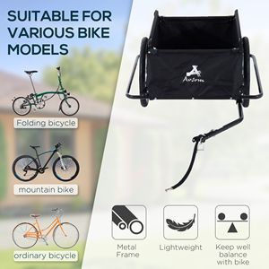 "<b>Bike</b> Cargo <b>Trailer</b> with Removable Cover Versatile Red Wagon <b>for</b> Two Wheel <b>Bikes</b>" - Product Image 4