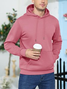 Sudadera con Capucha Azul Marino para Hombre, Sudadera con Capucha de Forro Polar de Manga Larga Personalizada de Alta Calidad, Sudadera con Capucha Extra Grande de Color Sólido para Hombre - Product Image 2
