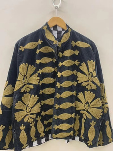 Handmade Suzani Velvet <b>Bomber</b> <b>Jacket</b> Bohemian Women's Autumn/Winter Reversible <b>Vintage</b> Cotton Filled <b>Jacket</b> - Product Image 4