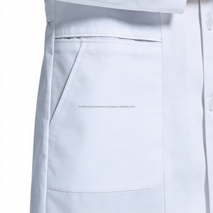 Bata de Laboratorio Blanca para Mujer, Manga Larga con Bolsillos, Algodón y Poliéster, Uniformes de Hospital, Color Personalizado OEM - Product Image 6