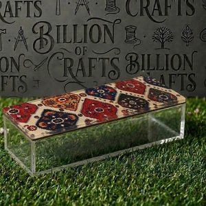 Elegante Caja de Madera para Frutos Secos de Ramadán con Incrustaciones Florales Hechas a Mano, Contenedor Rectangular para Regalos de Chocolate y Dulces para Eid - Product Image 3