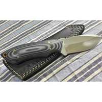 Handgemaakt OEM merk DIY multifunctioneel jacht- en kampeermes van roestvrij staal met rechte snede en Micarta handvat, 9 inch, 3