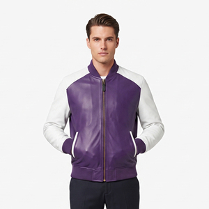 Veste bomber en cuir de qualité supérieure pour homme, veste bomber en cuir à manches longues, veste bomber en cuir PU pour homme avec fermeture éclair - Product Image 6
