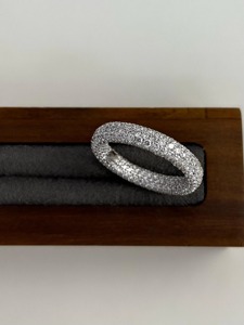 วงแหวนเพชรขนาดเล็กเต็มรูปแบบสวยงามแหวนแต่งงานซ้อนกันได้สวยงามเครื่องประดับเล็กๆสไตล์สายรัดที่หรูหรา - Product Image 3