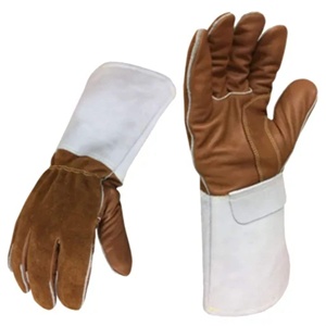 Gants de soudage en cuir pleine fleur et croûte de cuir, ignifuges, de sécurité, sur mesure, pour barbecue, construction, protection des mains et des bras - Product Image 1
