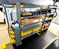Système de rayonnage robuste à 5 niveaux pour fourgonnette, 68 pouces de hauteur, étagères modulaires en acier de qualité automobile avec revêtement anti-rayures pour Ford