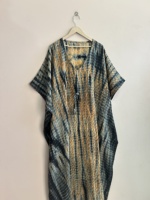 Robe kaftan en soie bohème pour femmes, faite à la main, tie & dye, robe de nuit douce