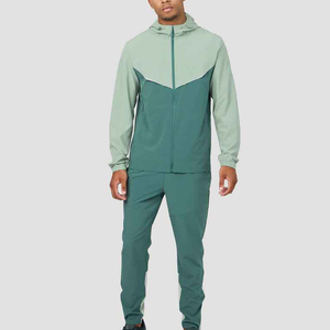 Ensemble de survêtement réfléchissant surdimensionné pour hommes en polyester et nylon, veste coupe-vent zippée et pantalon de jogging, ensemble de sportswear - Product Image 3
