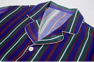 Silk Striped Pajamas Set Long Sleeves Silk Sleepwear Men Satin Silk Pajama Set Sleepwear Long Sleeve <b>Pjs</b> Suit Top Pants 2 Pcs Se - Product Image 2