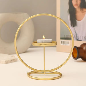 Iron Metal Candle Holder For Living Room Tabletop Decorative Home Accent Stylish And Durable Design - Product Image 1